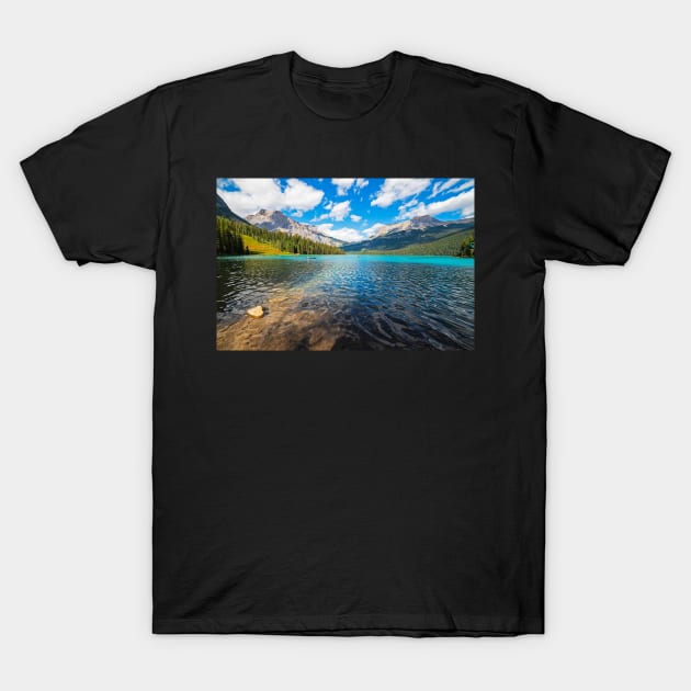 Blue Water Emerald Lake Yoho National Park Banff British Columbia T-Shirt by WayneOxfordPh